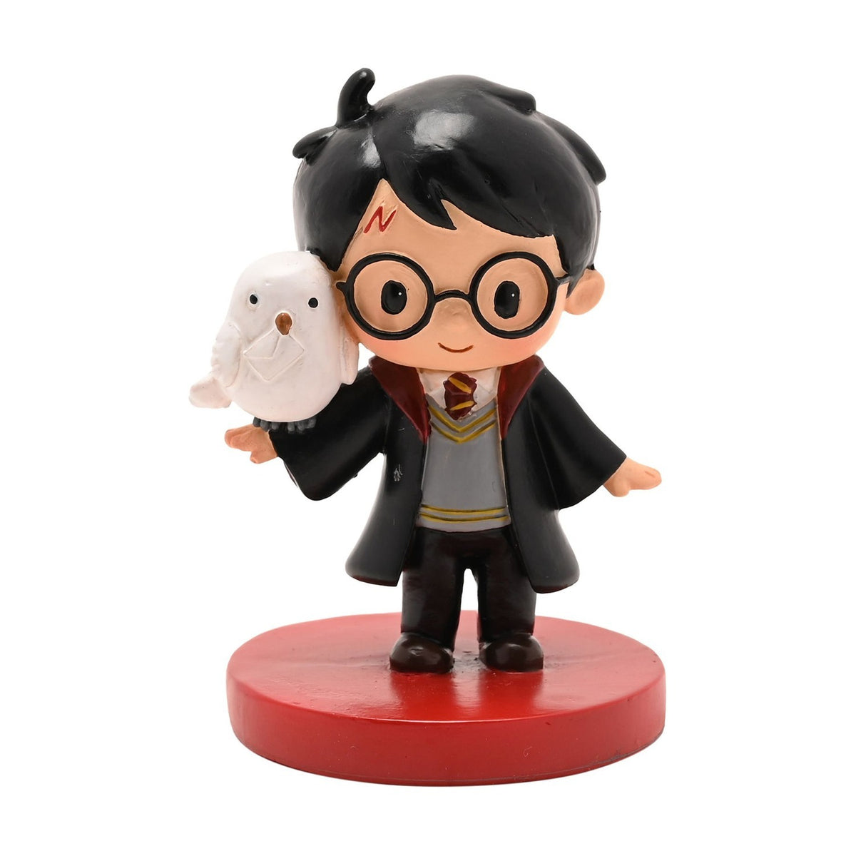 Harry Potter Metal Figurine with White Owl on Arm - Black
