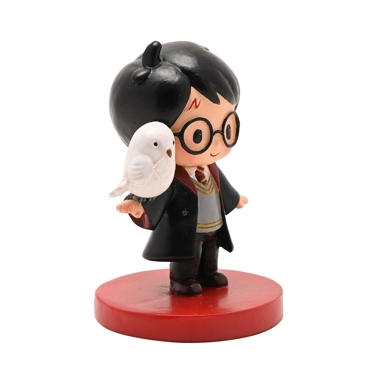 Harry Potter Metal Figurine with White Owl on Arm - Black