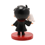 Harry Potter Metal Figurine with White Owl on Arm - Black