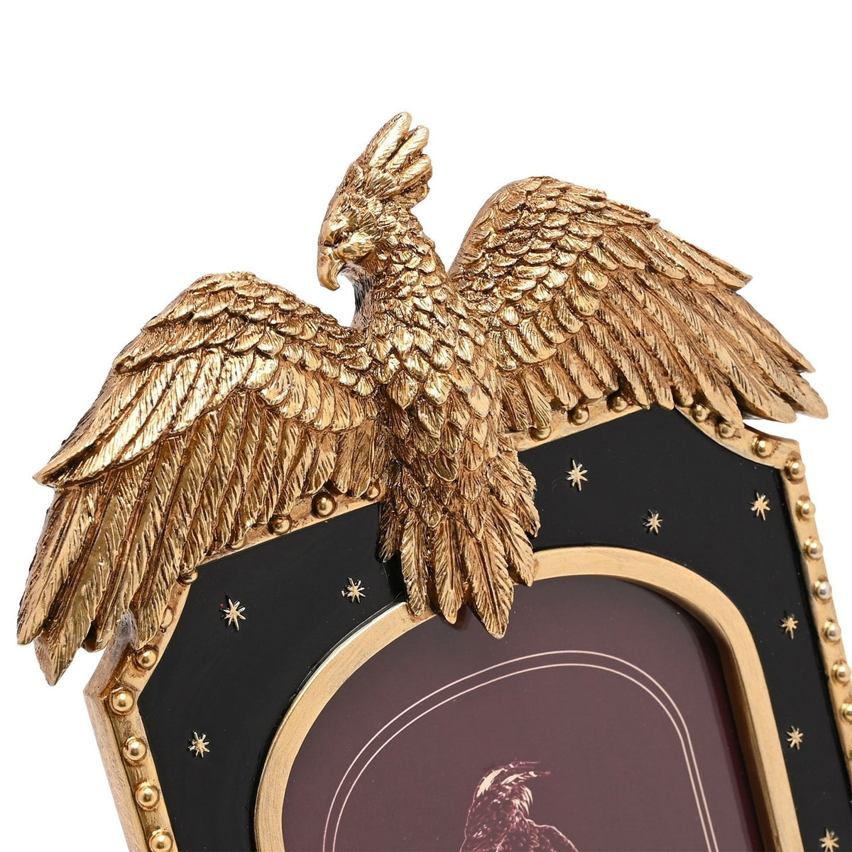Harry Potter Fawkes Phoenix Resin Photo Frame - Black & Gold