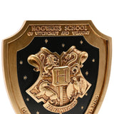 Harry Potter Hogwarts Crest Shield 3D Wall Art - Gold & Black