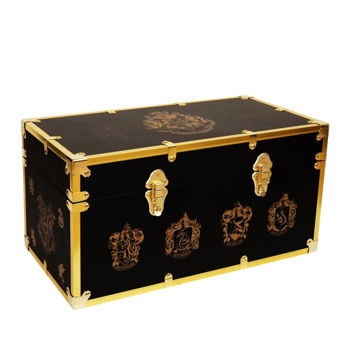 Harry Potter Wooden Luggage Chest Storage Box - Black & Gold