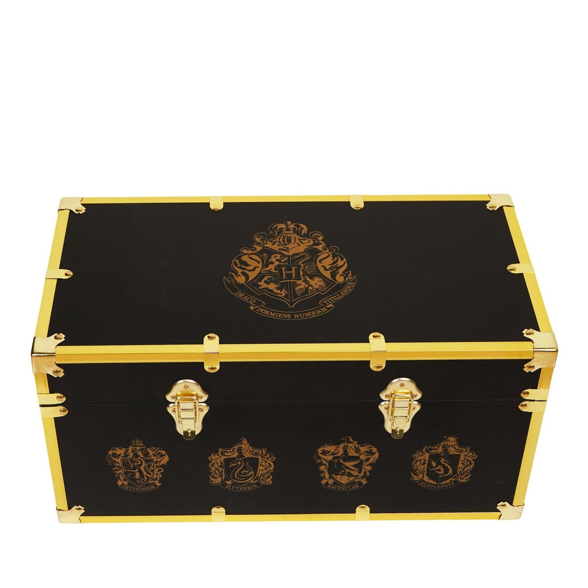 Harry Potter Wooden Luggage Chest Storage Box - Black & Gold