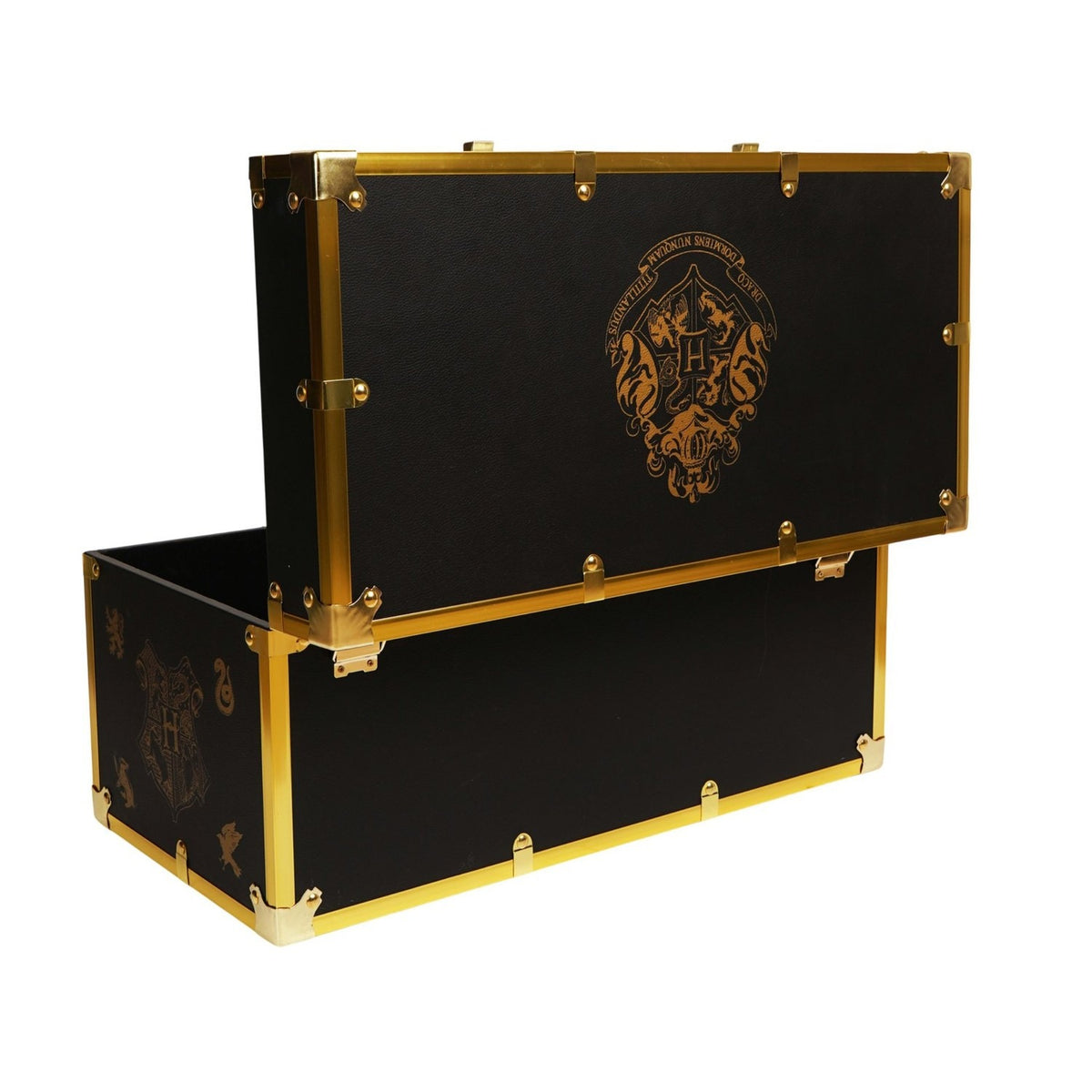 Harry Potter Wooden Luggage Chest Storage Box - Black & Gold