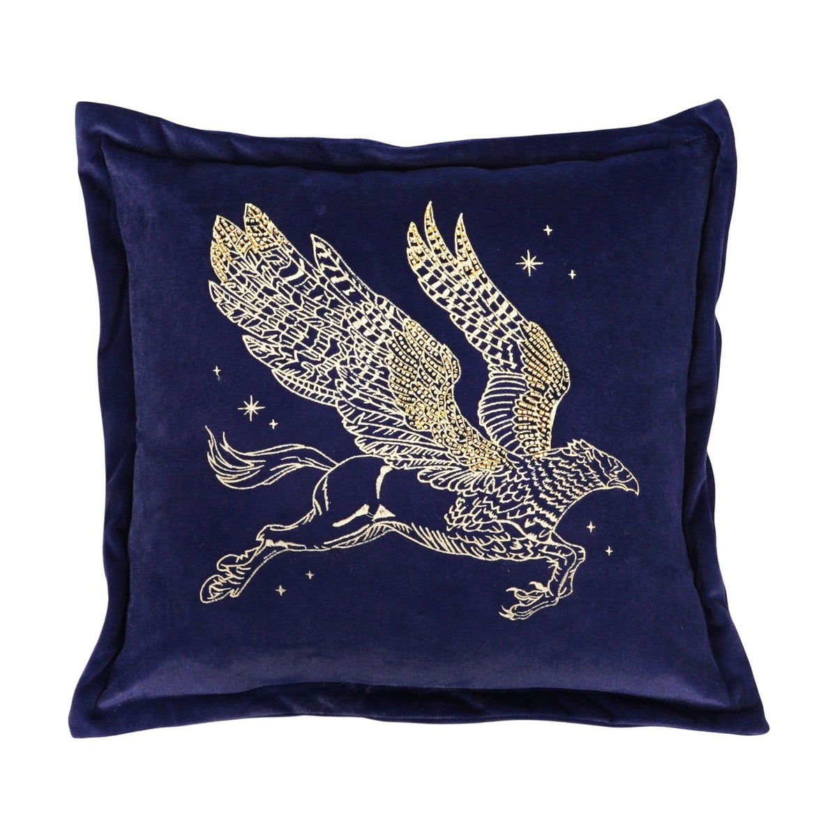 Harry Potter Buckbeak Embroidered Velvet Cushion 40cm - Blue