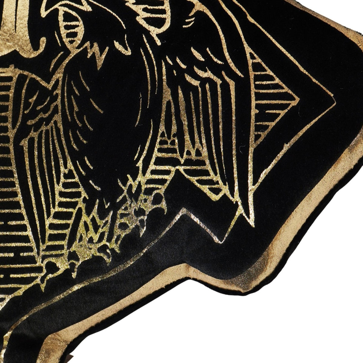 Harry Potter Hogwarts Crest Velvet Cushion 40.9cm - Black & Gold