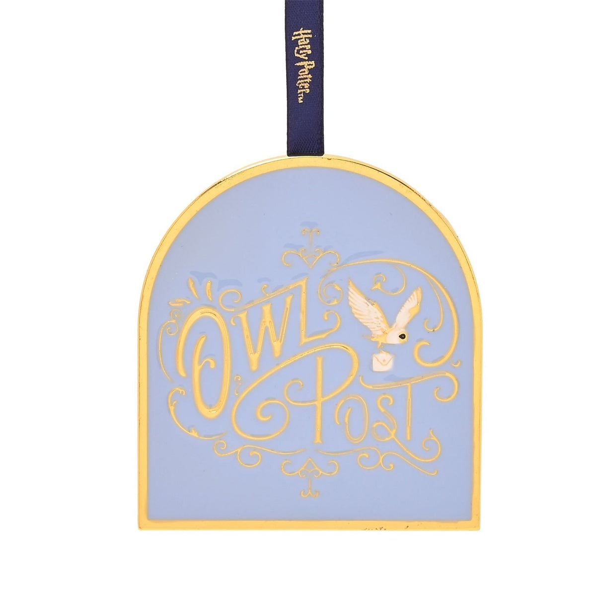 Harry Potter Owl Post Metal Hanging Decoration - Blue & Gold
