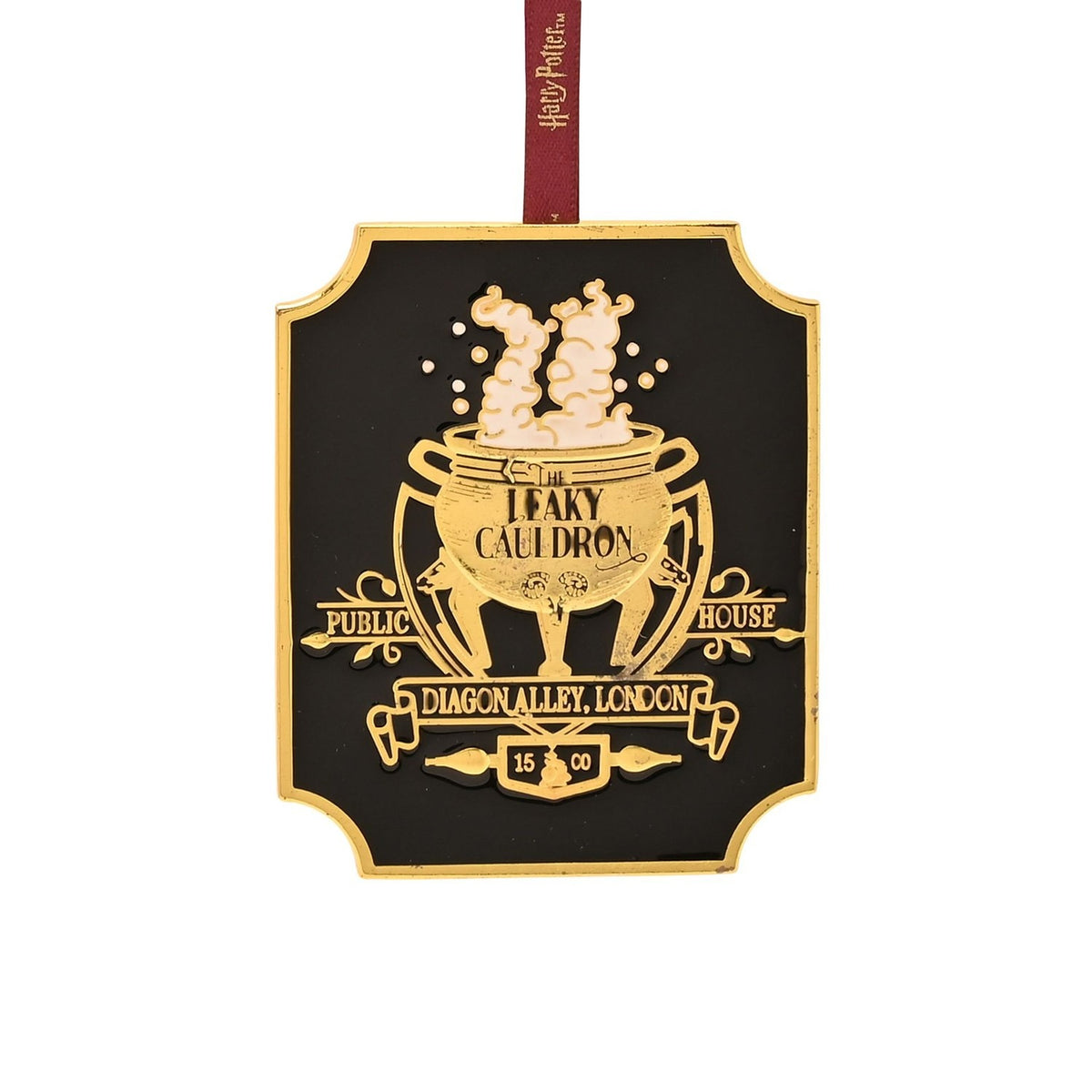 Harry Potter Leaky Cauldron Metal Epoxy Decoration - Black & Gold