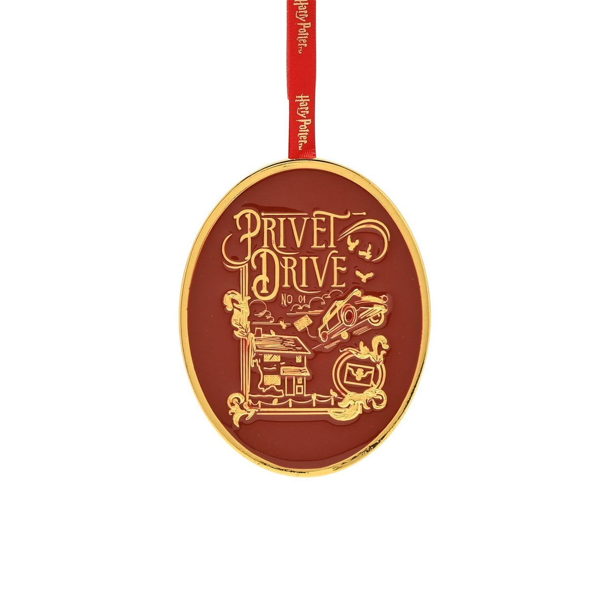 Harry Potter Privet Drive Hanging Metal Decoration - Red & Gold
