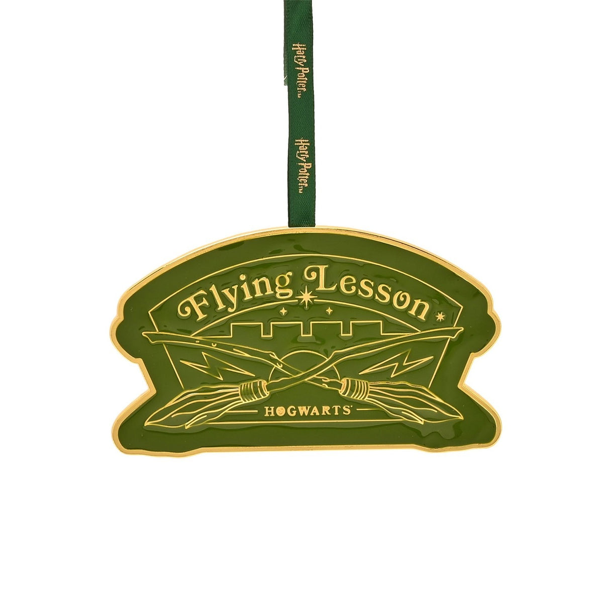 Harry Potter Flying Lesson Metal Epoxy Decoration - Green & Gold