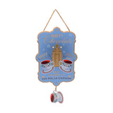 Hot Chocolate Hanging Wooden Plaque with Dangling Cup - Blue