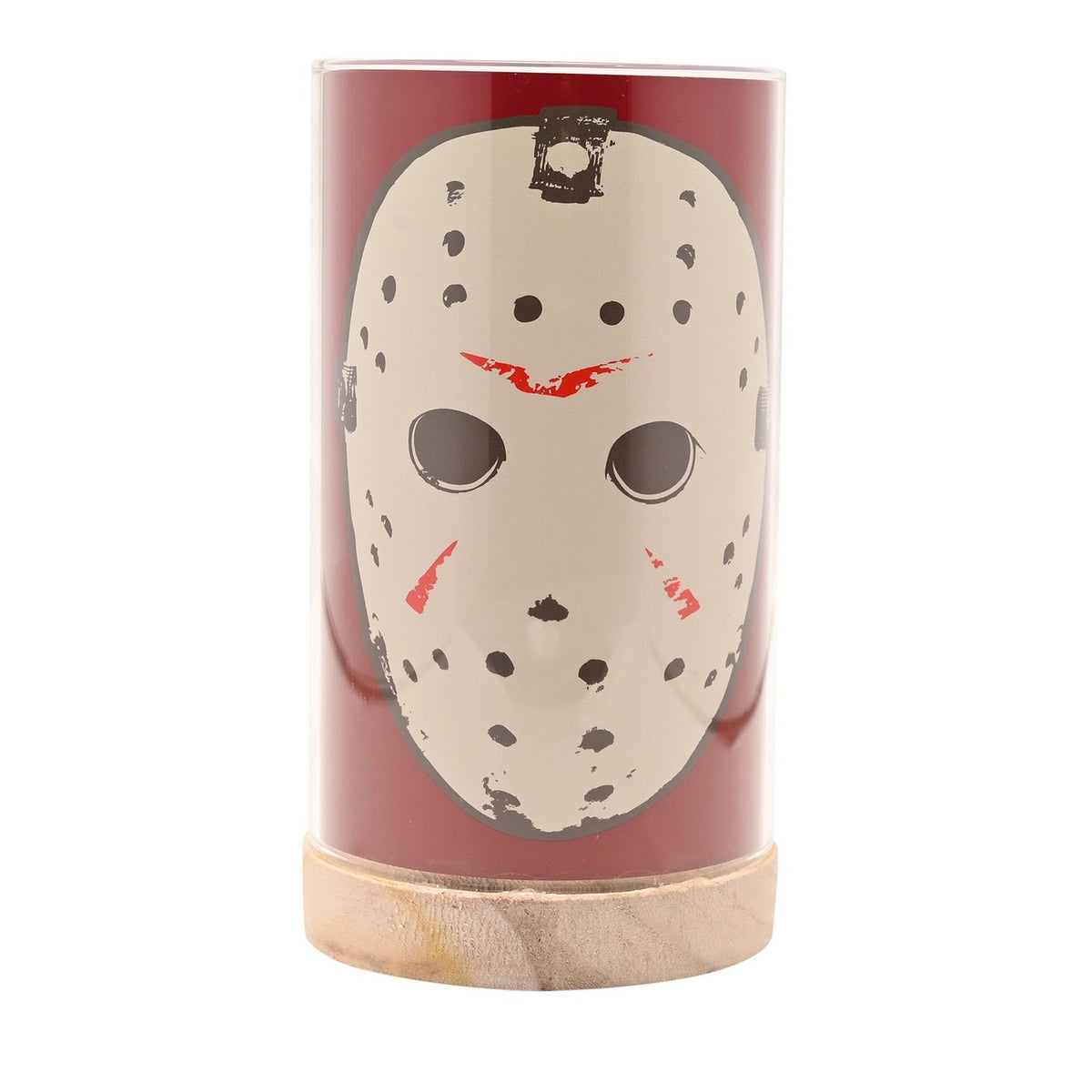 Friday 13th Jason Mask Light-Up Tube Decoration - Red & White