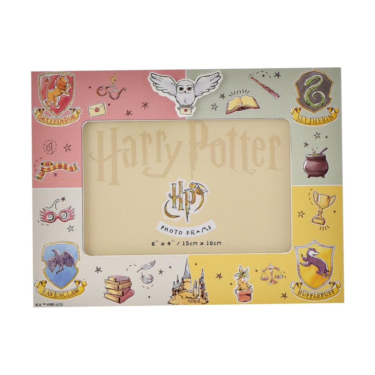 Harry Potter House Crests and Raised Owl Photo Frame 6 x 4in