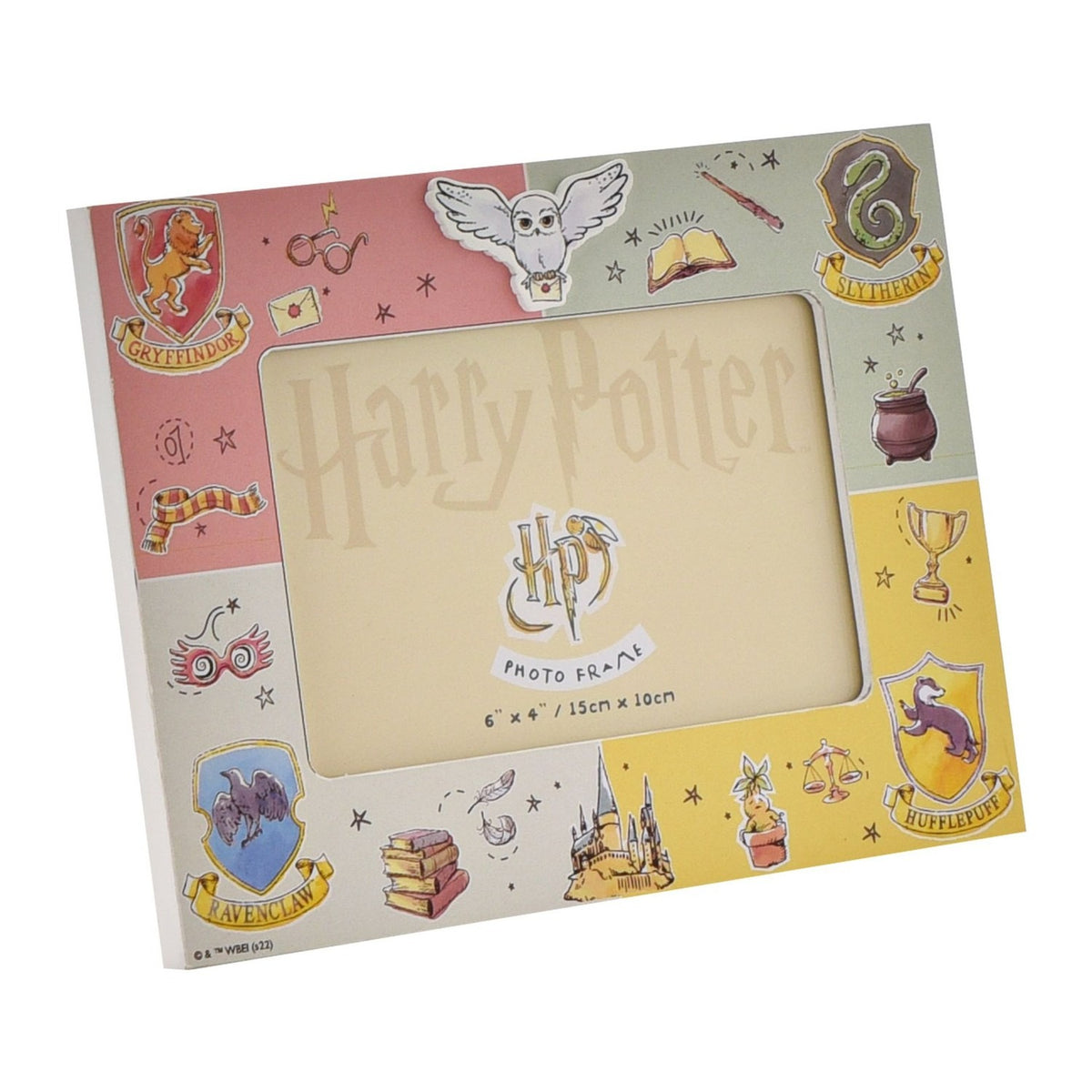 Harry Potter House Crests and Raised Owl Photo Frame 6 x 4in
