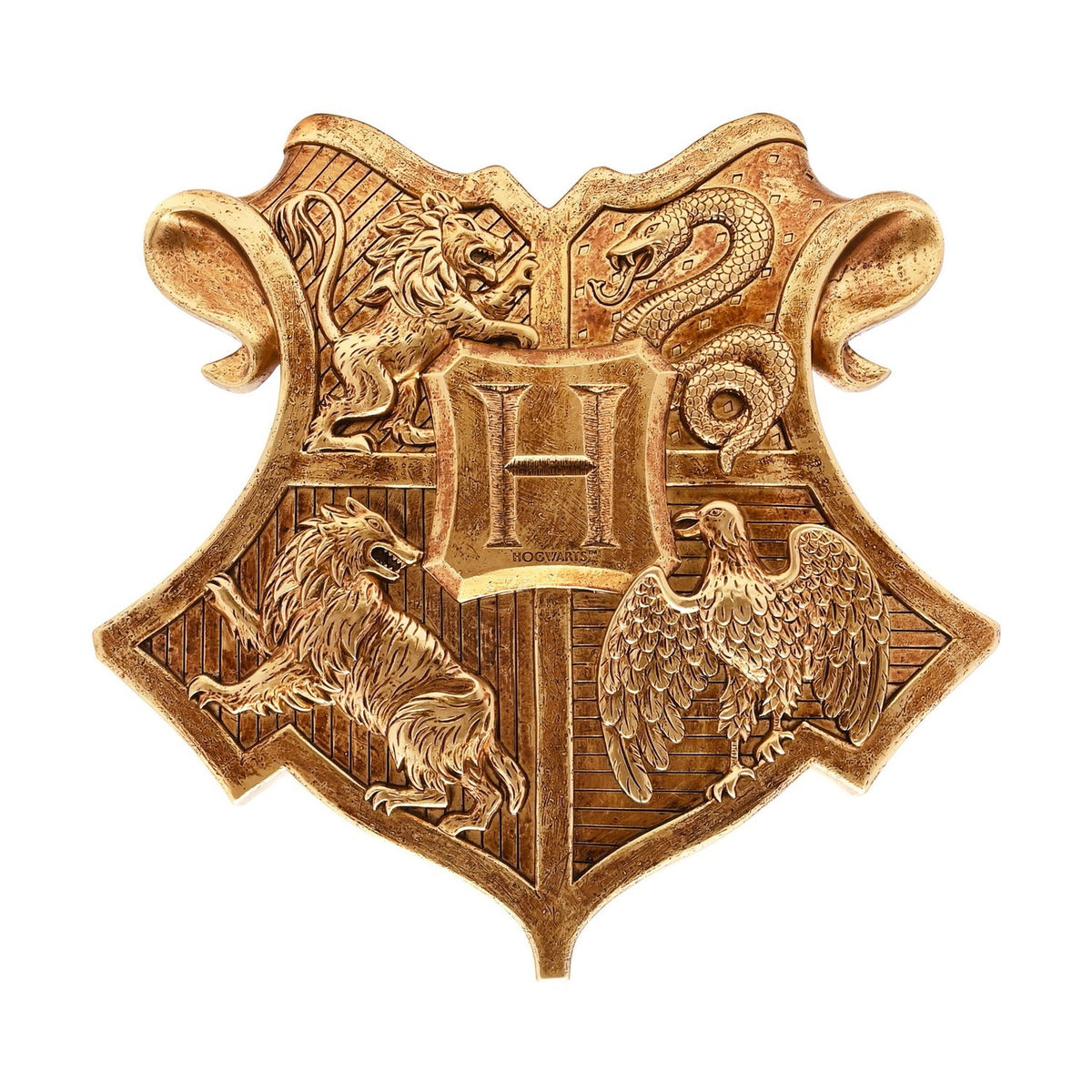 Harry Potter Hogwarts Crest Shield Resin Wall Art - Gold