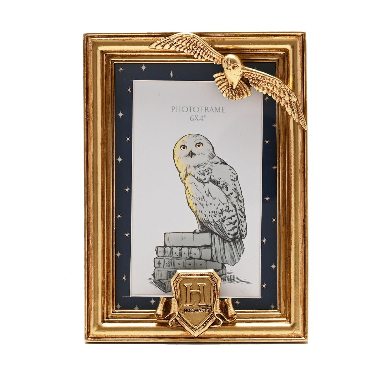 Harry Potter Flying Hedwig Resin Photo Frame 6 x 4in - Gold