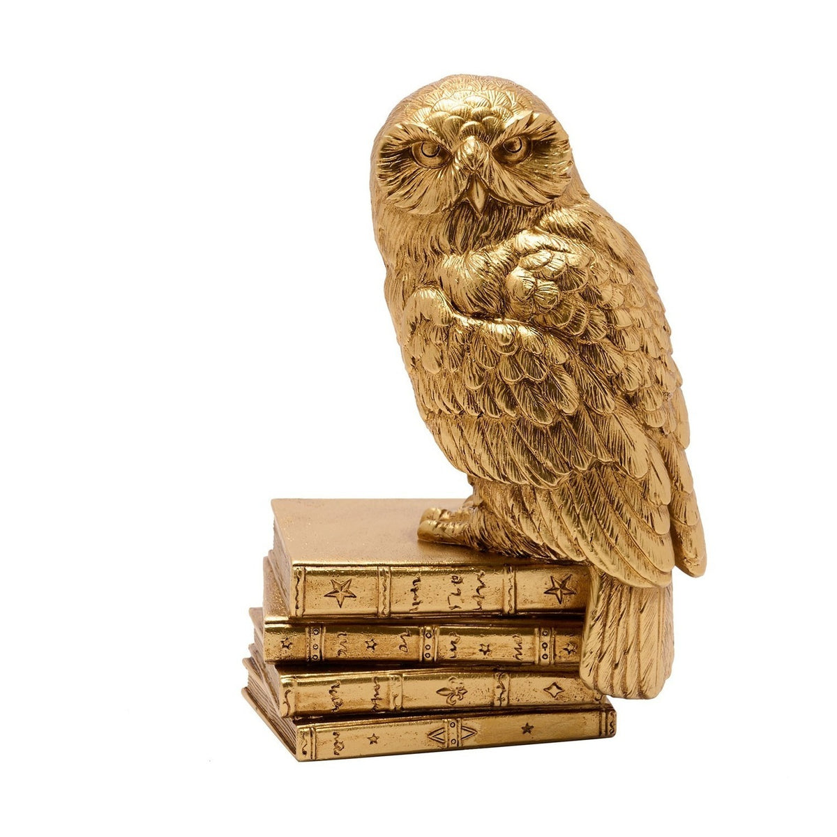 Harry Potter Hedwig Owl on Stacked Books Figurine - Gold