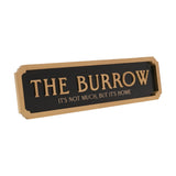 Harry Potter The Burrow Bordered Street Sign Plaque - Black