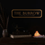 Harry Potter The Burrow Bordered Street Sign Plaque - Black
