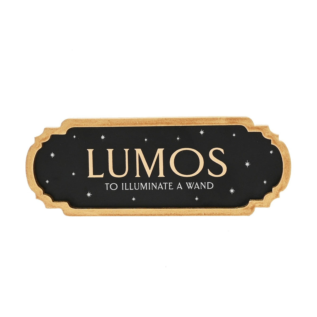 Harry Potter Lumos Spell Plaque with Gold Border - Black