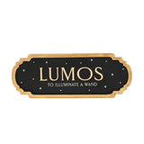 Harry Potter Lumos Spell Plaque with Gold Border - Black