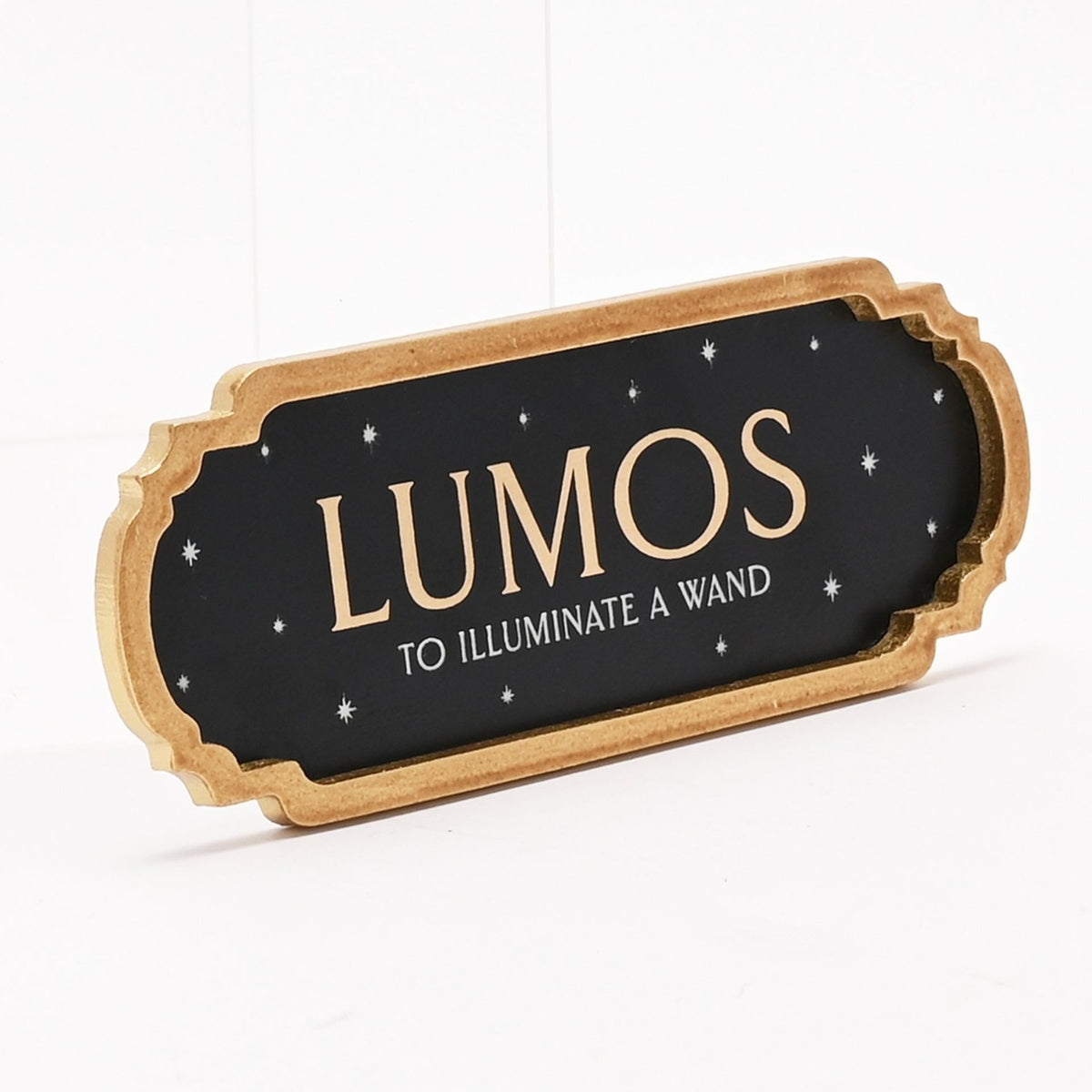 Harry Potter Lumos Spell Plaque with Gold Border - Black