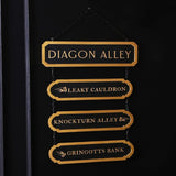 Harry Potter Diagon Alley Wooden Street Plaque - Black & Gold