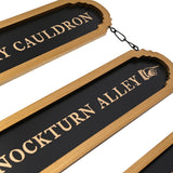 Harry Potter Diagon Alley Wooden Street Plaque - Black & Gold