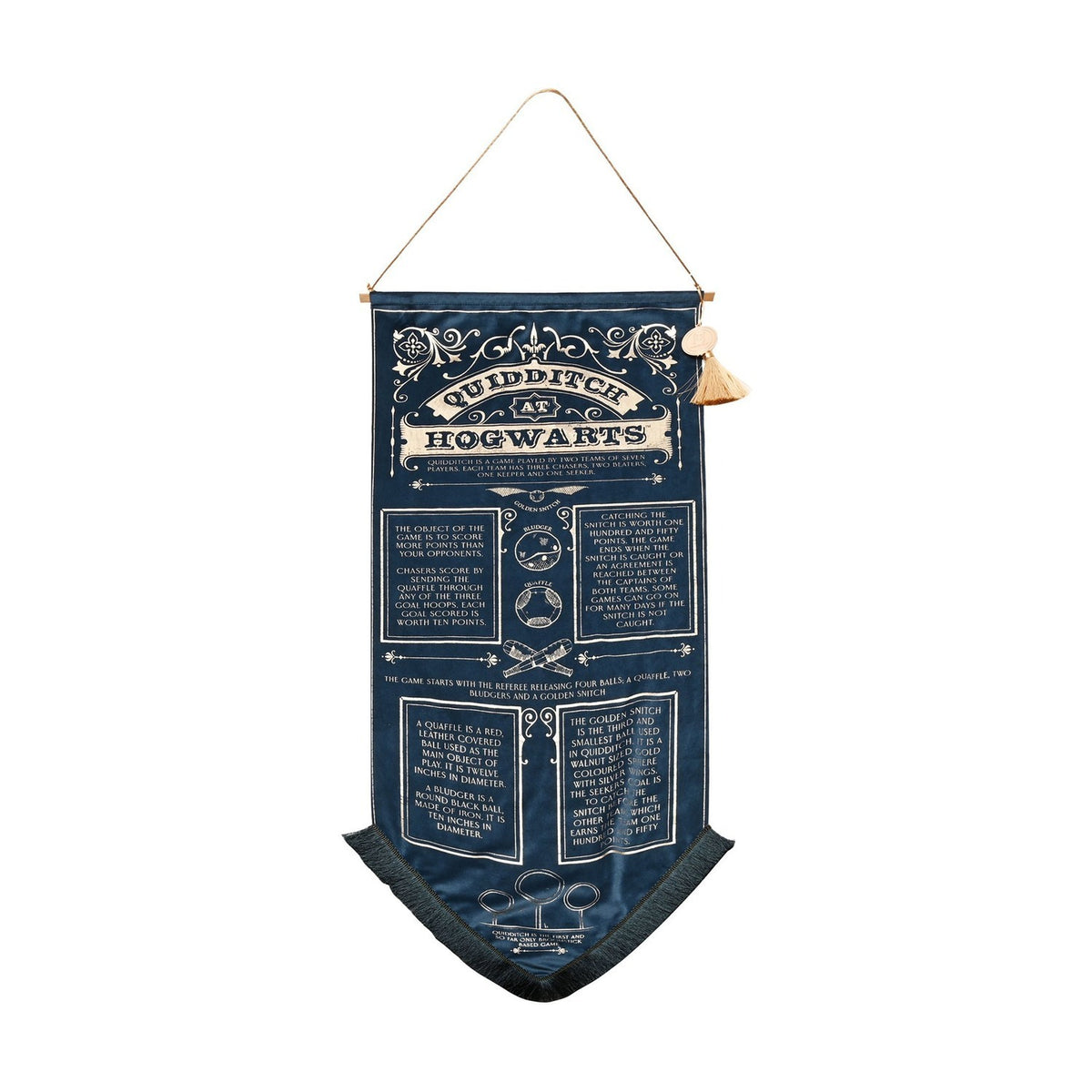 Harry Potter Quidditch Hanging Wall Banner - Blue & Gold