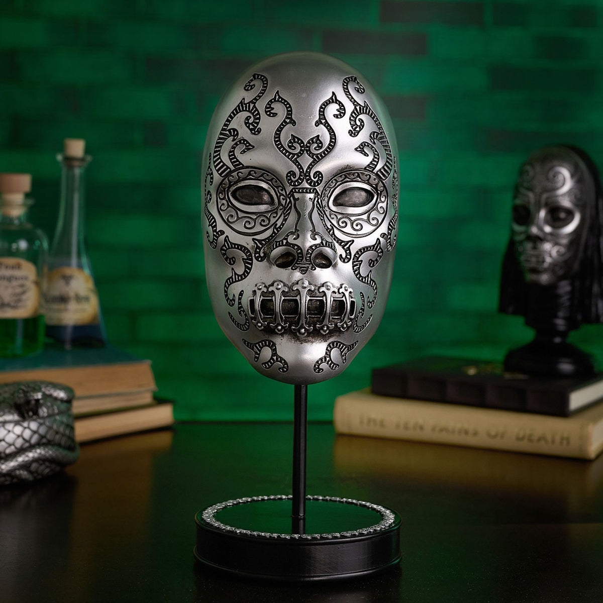 Harry Potter Death Eater Mask Figurine with Stand - Silver