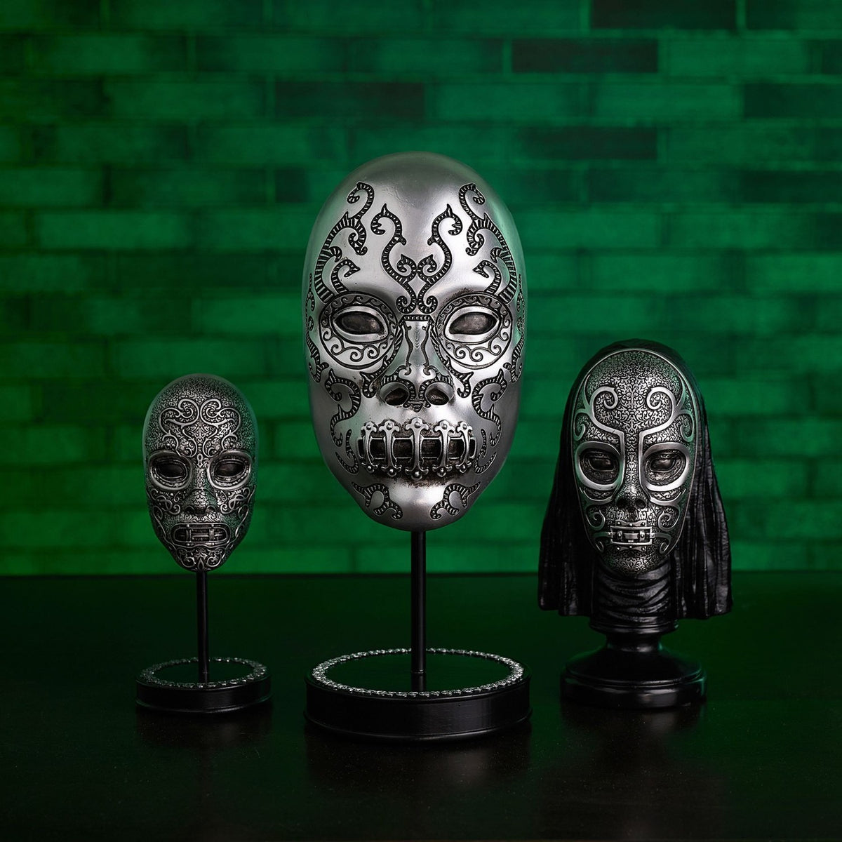 Harry Potter Death Eater Mask Figurine with Stand - Silver
