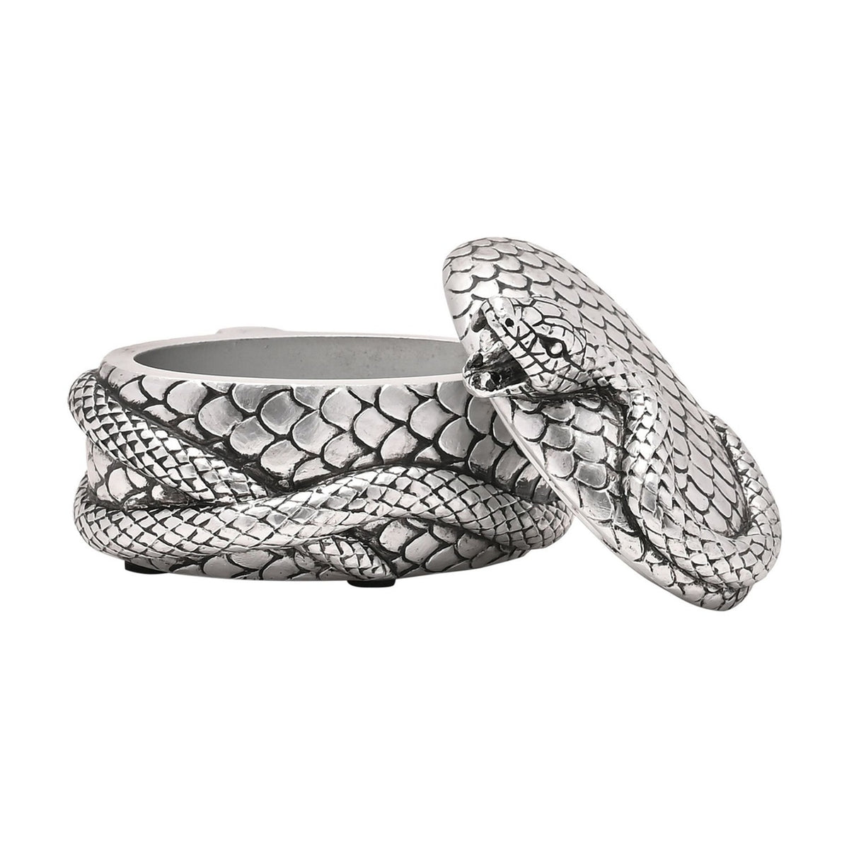 Harry Potter Nagini Coiled Snake Resin Trinket Box - Silver