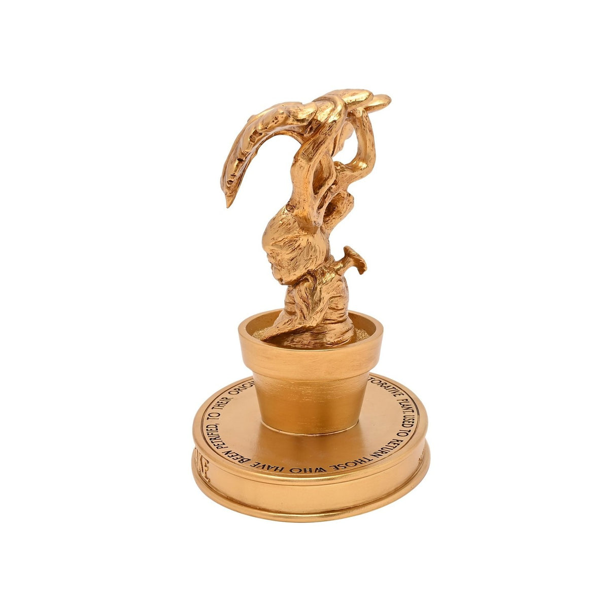 Harry Potter Potted Mandrake Resin Figurine with Base - Gold