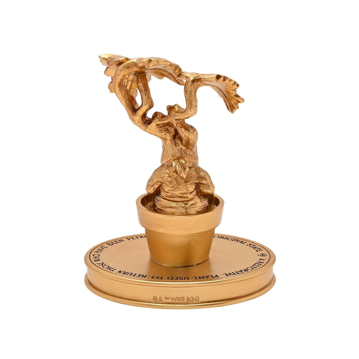 Harry Potter Potted Mandrake Resin Figurine with Base - Gold