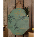 Harry Potter Magical Creatures Wooden Plaque - Green & Gold