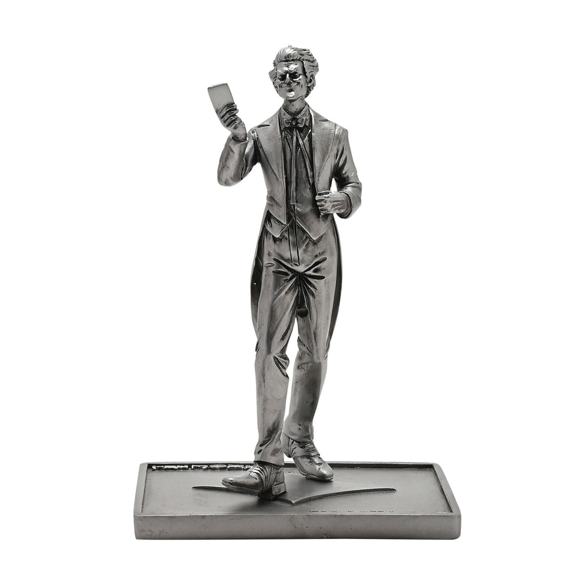 Joker in Tailcoat Metallic Effect Resin Figurine - Silver