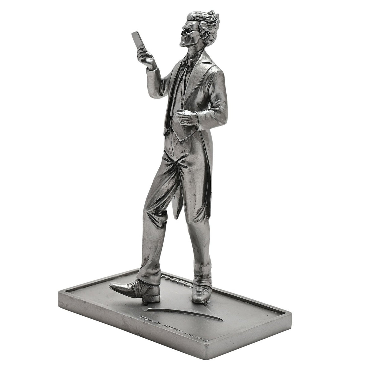 Joker in Tailcoat Metallic Effect Resin Figurine - Silver