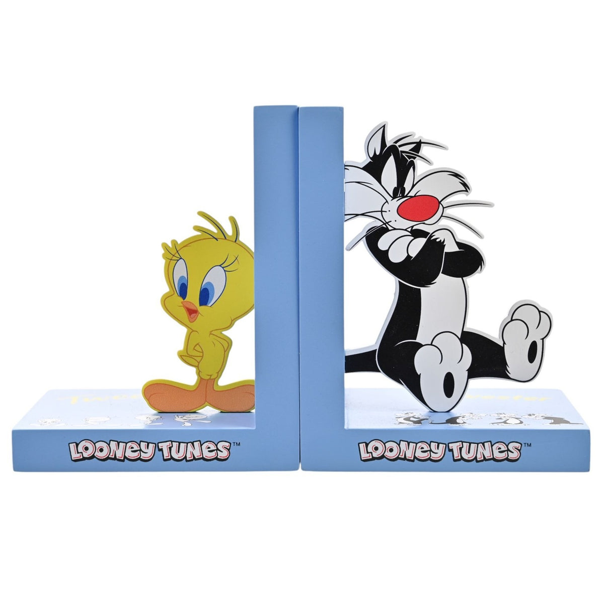 Looney Tunes Tweety and Sylvester Wooden Bookends - Blue