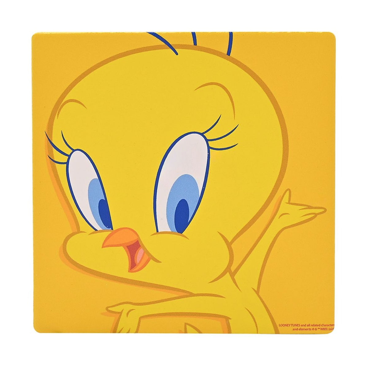 Looney Tunes Tweety Pie Ceramic & Cork Finish Coaster - Yellow