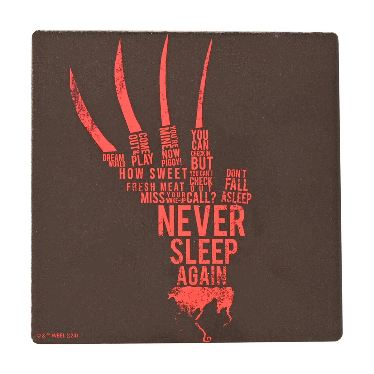 Nightmare on Elm Street Freddy Claw Square Coaster - Black