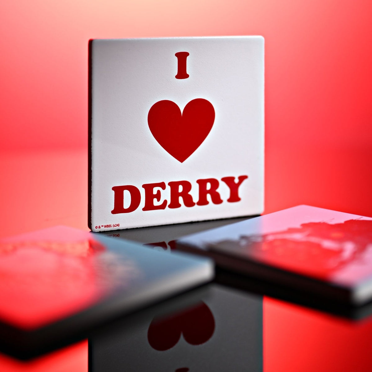 IT I Heart Derry Square Stoneware Drinks Coaster - White