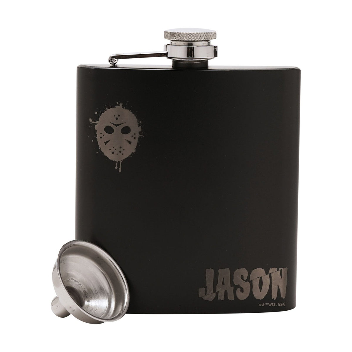 Friday 13th Jason & Mask Matt Hip Flask with Funnel 6oz - Black