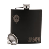 Friday 13th Jason & Mask Matt Hip Flask with Funnel 6oz - Black
