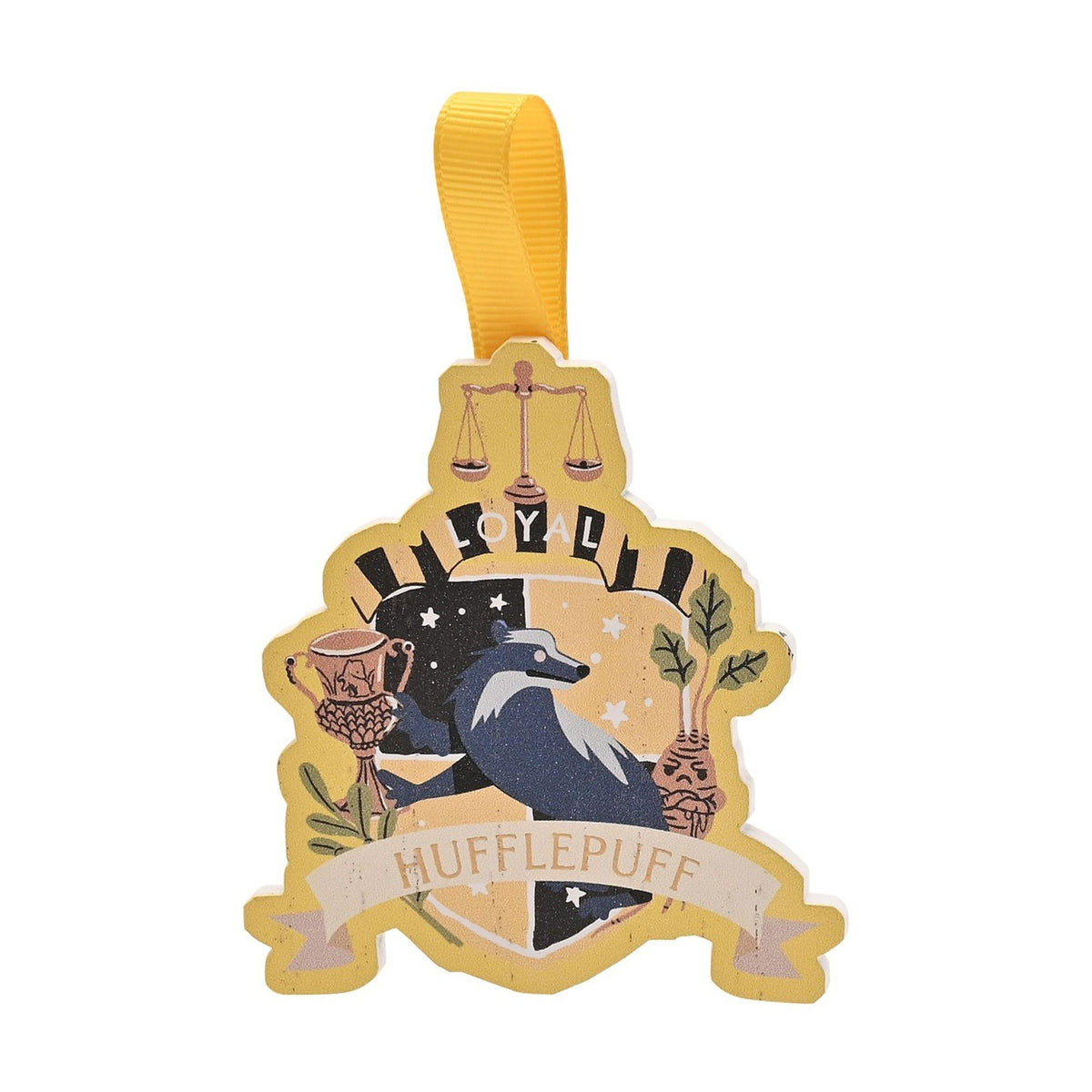 Harry Potter Hufflepuff Mini Hanger Wooden Wall Art - Yellow