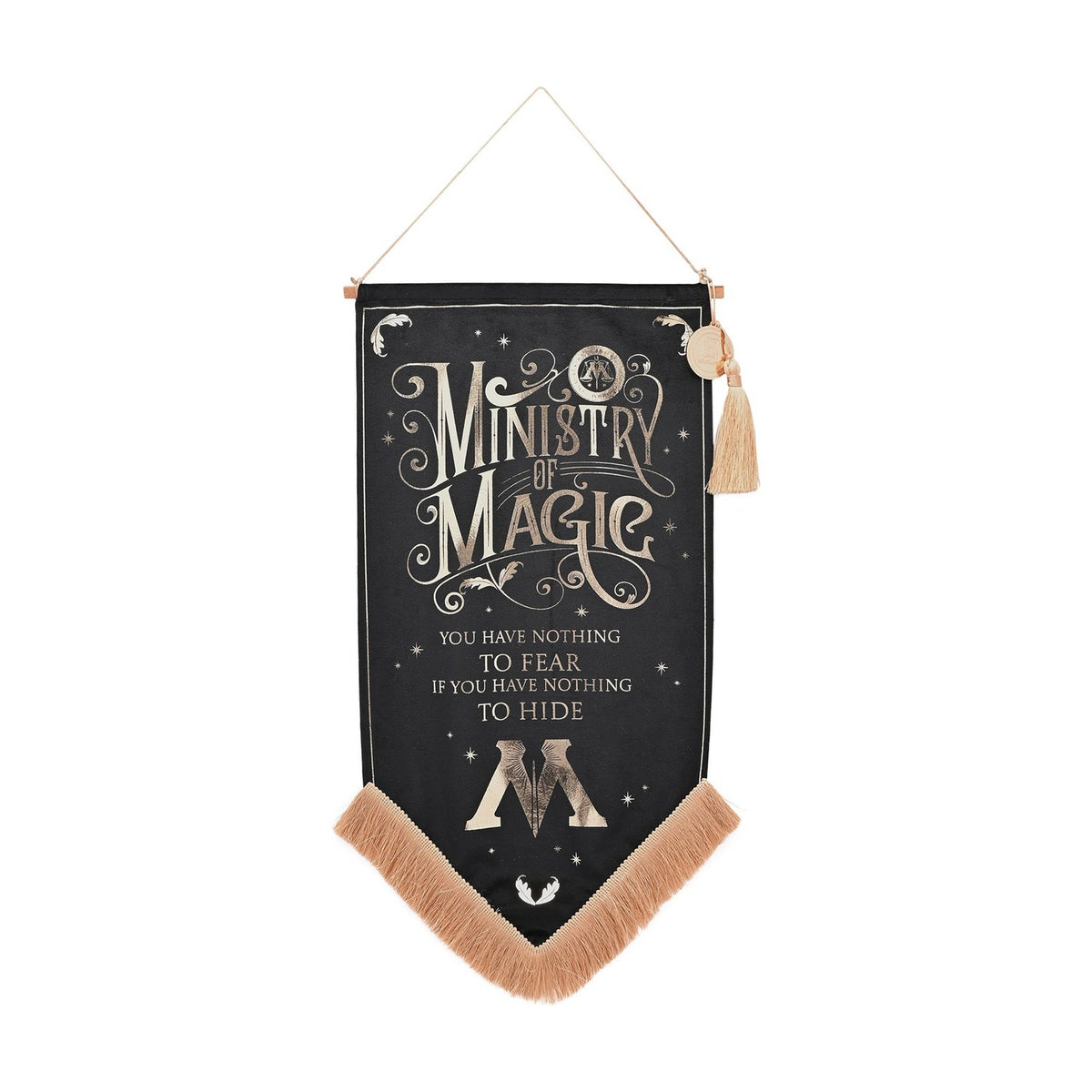 Harry Potter Ministry of Magic Fringed Wall Banner - Black