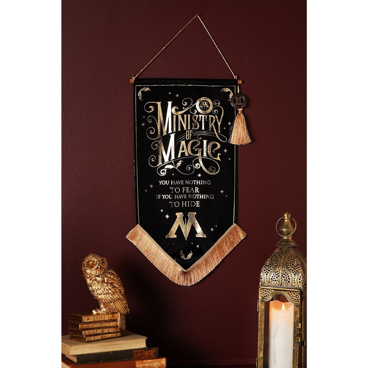 Harry Potter Ministry of Magic Fringed Wall Banner - Black