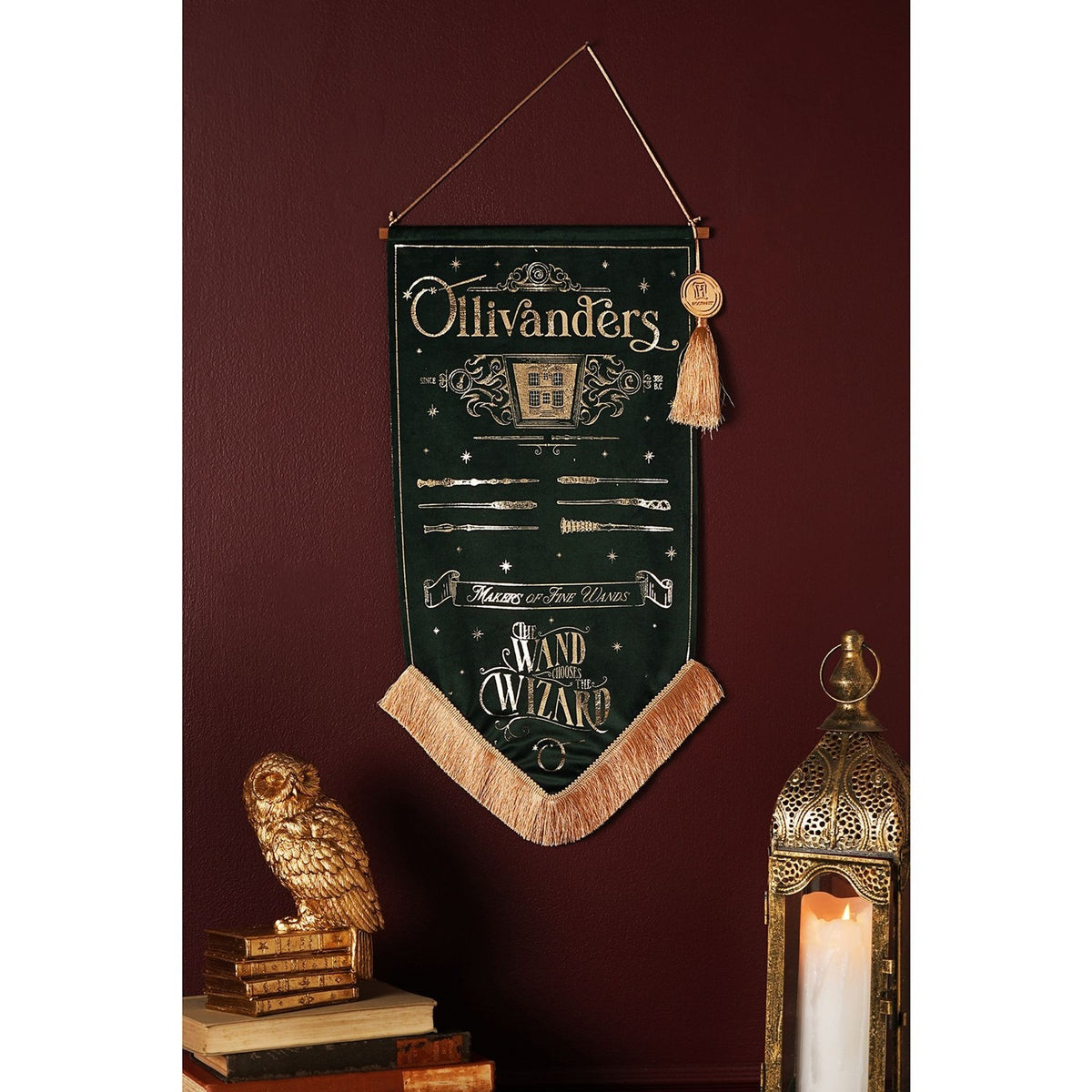 Harry Potter Ollivanders Wall Banner with Tassel - Green