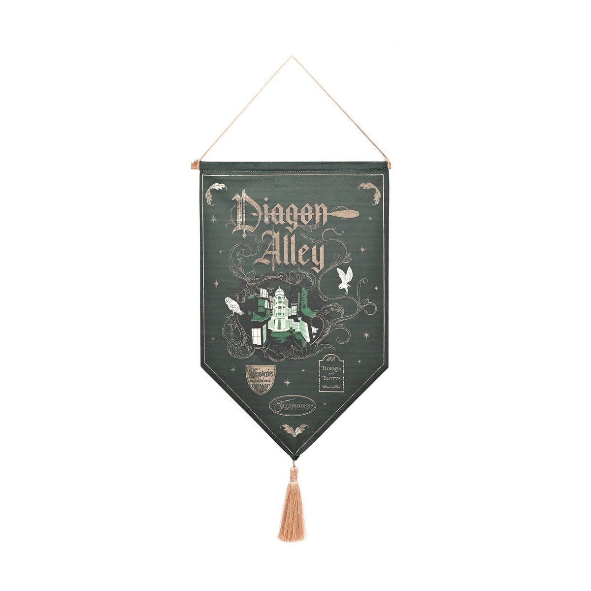 Harry Potter Diagon Alley Wall Banner with Tassel - Green