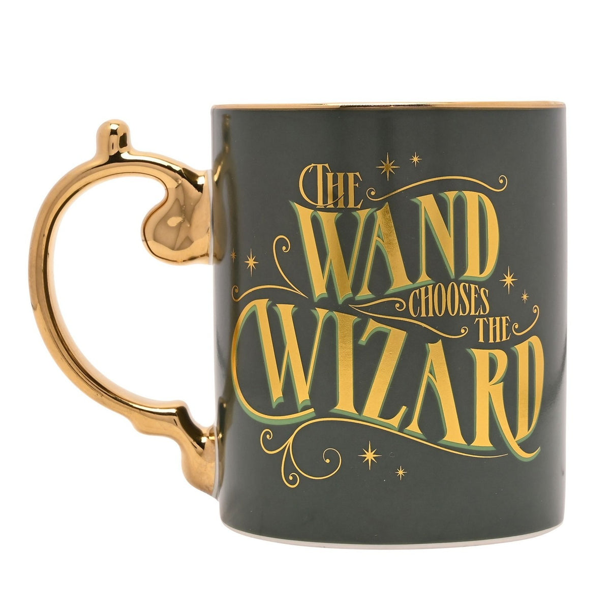 Harry Potter Ollivanders Collectable Porcelain Mug - Green & Gold