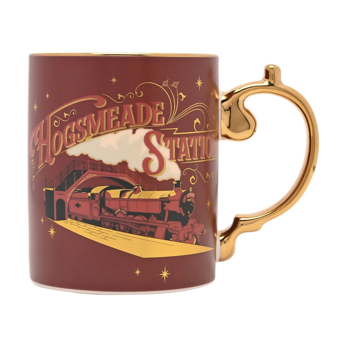 Harry Potter Hogsmeade Station Porcelain Mug 340ml - Brown & Gold
